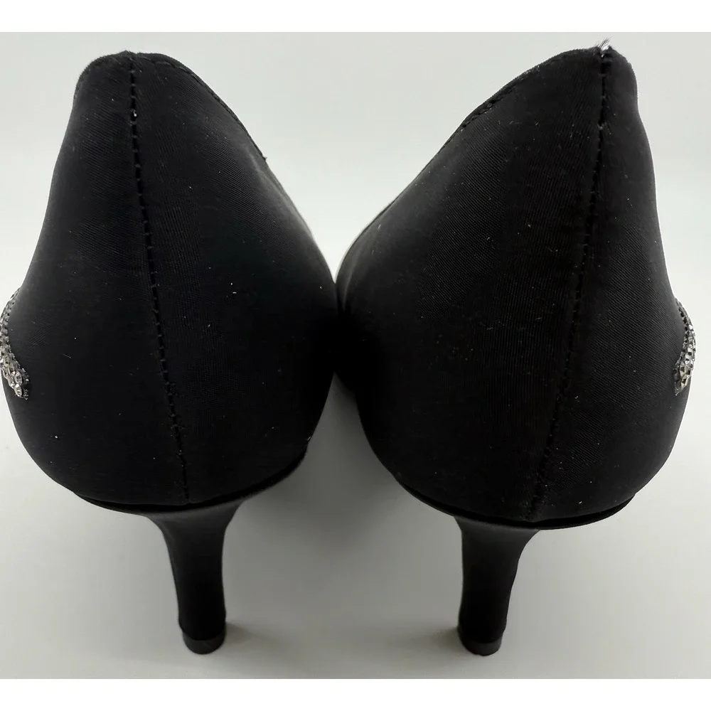 Caparros Shoes Ladies Dress Shoes‎ Black Rhinestone Faille Platforms Sz 8.5 NIB
